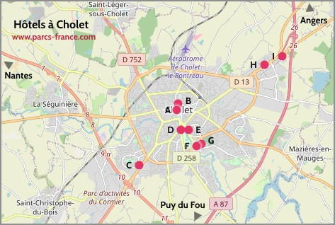 carte hôtels Cholet