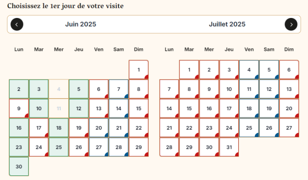 choix dates calendrier 2025 du Puy du Fou